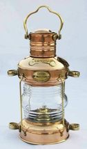 Brass &amp; Copper Anchor Oil Lamp Leeds Burton Nautical Maritime 14&quot; Ship Lanterns - £114.33 GBP