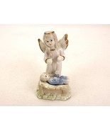 Porcelain Angel W/Baby Jesus Manger Figurine, Glossy, Pastel Colors, Vin... - £15.37 GBP