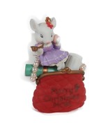 Vtg 1997 Enesco Lustre Fame Merry Christmas Mom Makeup Purse Mouse Ornament - $10.92 CAD