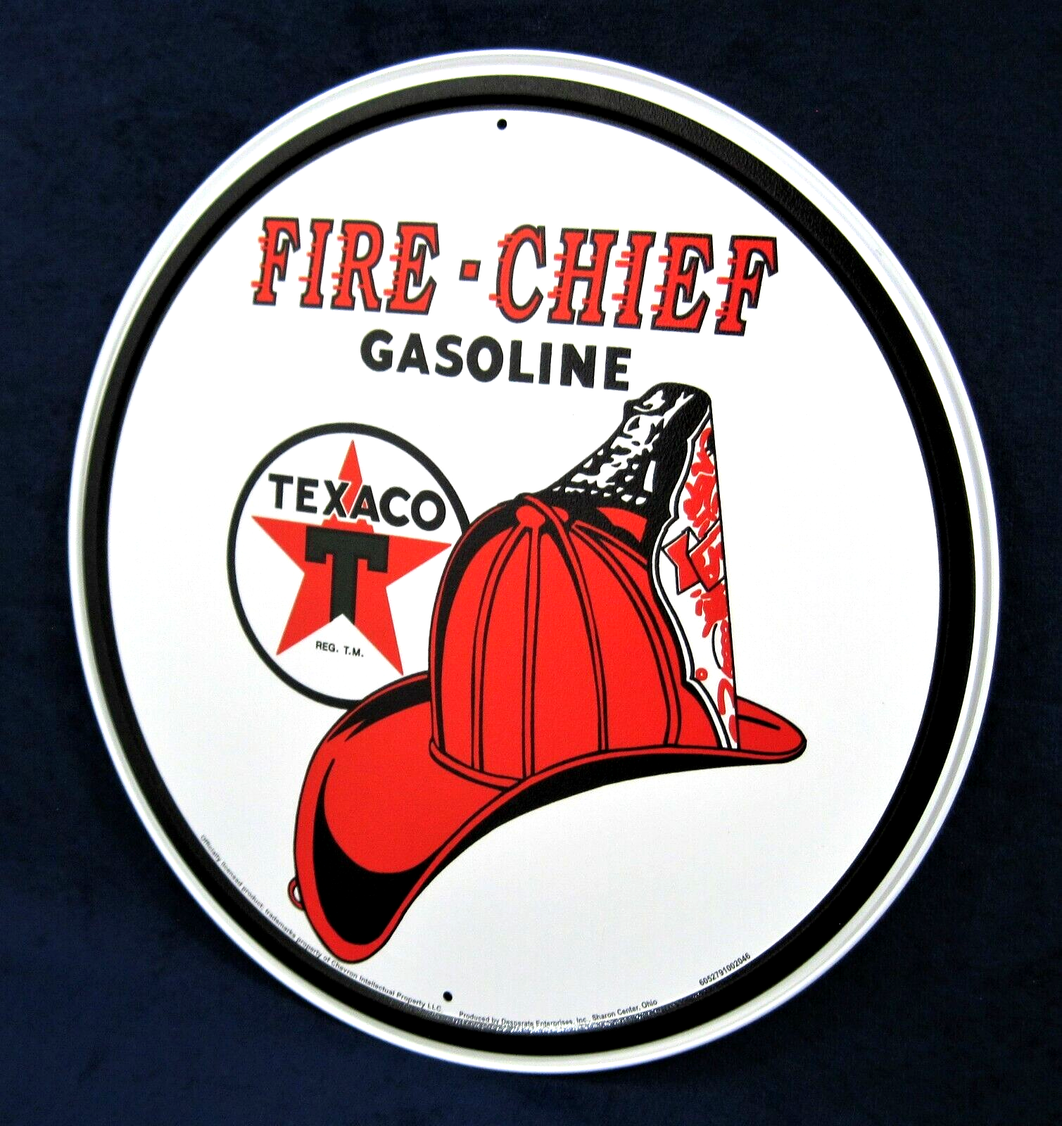 Primary image for TEXACO FIRE - CHIEF - Round Metal Tin Sign - Man Cave Garage Bar Pub Wall Décor