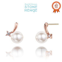 [Stonehenge] 14K Pearl Earrings B0047 Korean Jewelry KBeauty - £192.67 GBP