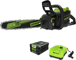 Greenworks Pro 80V 16&quot; Brushless Cordless Chainsaw, 2.5Ah Battery and Charger - £349.42 GBP