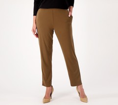 Susan Graver Modern Essentials Liquid Knit Slim Leg Pants Driftwood XX-Small - £26.63 GBP