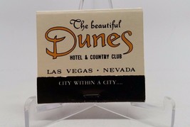 The Beautiful Dunes Hotel &amp; Country Club Las Vegas Matchbook Unstruck Vintage - £5.84 GBP
