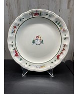 2 Dinner Plates Pfaltzgraff Stoneware Snow Village Dinnerware 11&quot; - €18,50 EUR
