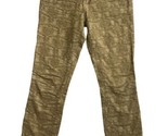 Free People Jeans Jacquard Textured Mid Rise Skinny Ankle Gold Womens 31x27 - £19.07 GBP