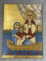 Coptic Icon Original Painting Flight to Egypt Jesus Mary Joseph Orthodox... - $494.99