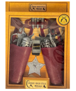 WESTERN HERO TWIN PISTOL GUNS SET sheriff badge belt cowboy dressup toy ... - $181.01 MXN