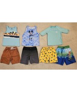 7 Piece Lot Boys Summer Clothing Size XS 5 5T Swimwear Shorts &amp; Tank Tops - $12.86