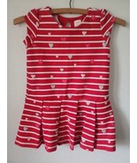 Gymboree 2016 Cozy Valentine Girls Heart Stripe Dress Size 4 Red Pink White - £14.39 GBP