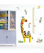 ROOHO Cartoon Animals Wall Stickers Children - Giraffe Panda Height Ruler - £12.44 GBP