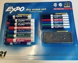 EXPO DRY ERASE MARKERS 21 pieces CLASSROOM PACK Chisel &amp; Fine Tip + Eraser - $37.39