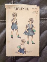 Vintage Advance Sewing Pattern 5575 Size 3 Dress Shirt Shorts Unisex Play Cut - £11.35 GBP