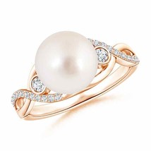 ANGARA South Sea Pearl and Diamond Infinity Ring for Women in 14K Solid Gold - £1,392.09 GBP