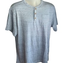 Lee Mens XL Blue Heather Henley TShirt Regular Fit Short Sleeve Cotton B... - $32.76