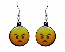 Emoji Yellow Face Graphic Dangle Earrings - Womens Fashion Handmade Jewelry Them - £5.94 GBP