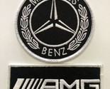 MERCEDES BENZ AMG SEW/IRON PATCH BADGE UNIFORM BLACK WHITE RACING FORMULA 1 - £13.39 GBP