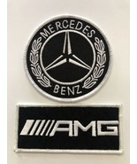 MERCEDES BENZ AMG SEW/IRON PATCH BADGE UNIFORM BLACK WHITE RACING FORMULA 1 - $16.82