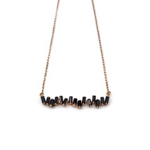 2 carat Black diamond rose gold necklace/black diamond spinal necklace for women - £1,275.10 GBP