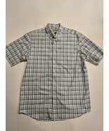 DULUTH TRADING COMPANY-Men&#39;s Check Short Sleeve Button Up Shirt Size Lar... - $17.37
