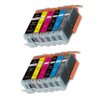 12 Pk Ink Cartridges Set + Led Chip For Pgi 250 Cli 251 Series Mg7500 Mg7520 - £23.59 GBP
