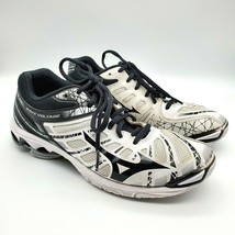 Mizuno Wave Voltage Womens Shoes Size 8.5 Indoor Volleyball White Black VG Cond - £18.50 GBP
