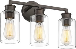 Emliviar 3-Light Oil Rubbed Bronze Vanity Light, Farmhouse Bronze, 3W Orb - $77.99