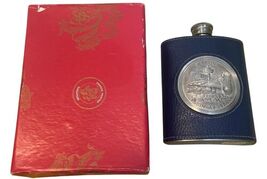 Vintage Merlion Singapore Flask Dragon Pewter Leather Wrap w/ Box 5"x4" - $12.86 Vintage Merlion Singapore Flask Dragon Pewter Leather Wrap w/ Box 5"x4" - $12.86