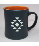 STARBUCKS Guatemala Antigua Aztec Coffee Mug Tea Cup Matte Black And Orange - $10.69