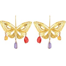 Vintage Gold Color Butterfly Earrings For Woman 2022 trend Bohemian Holi... - $10.34