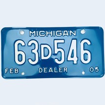2005 United States Michigan Base Dealer License Plate 63D546 - $16.82