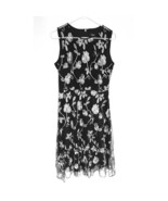 nwt DKNY Floral Embroidered Mesh Dress black 8 - £47.21 GBP