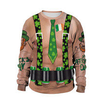 St. Patrick&#39;s Day Green Hat Clothin Couple Shirt Sweater For Men - £17.78 GBP+