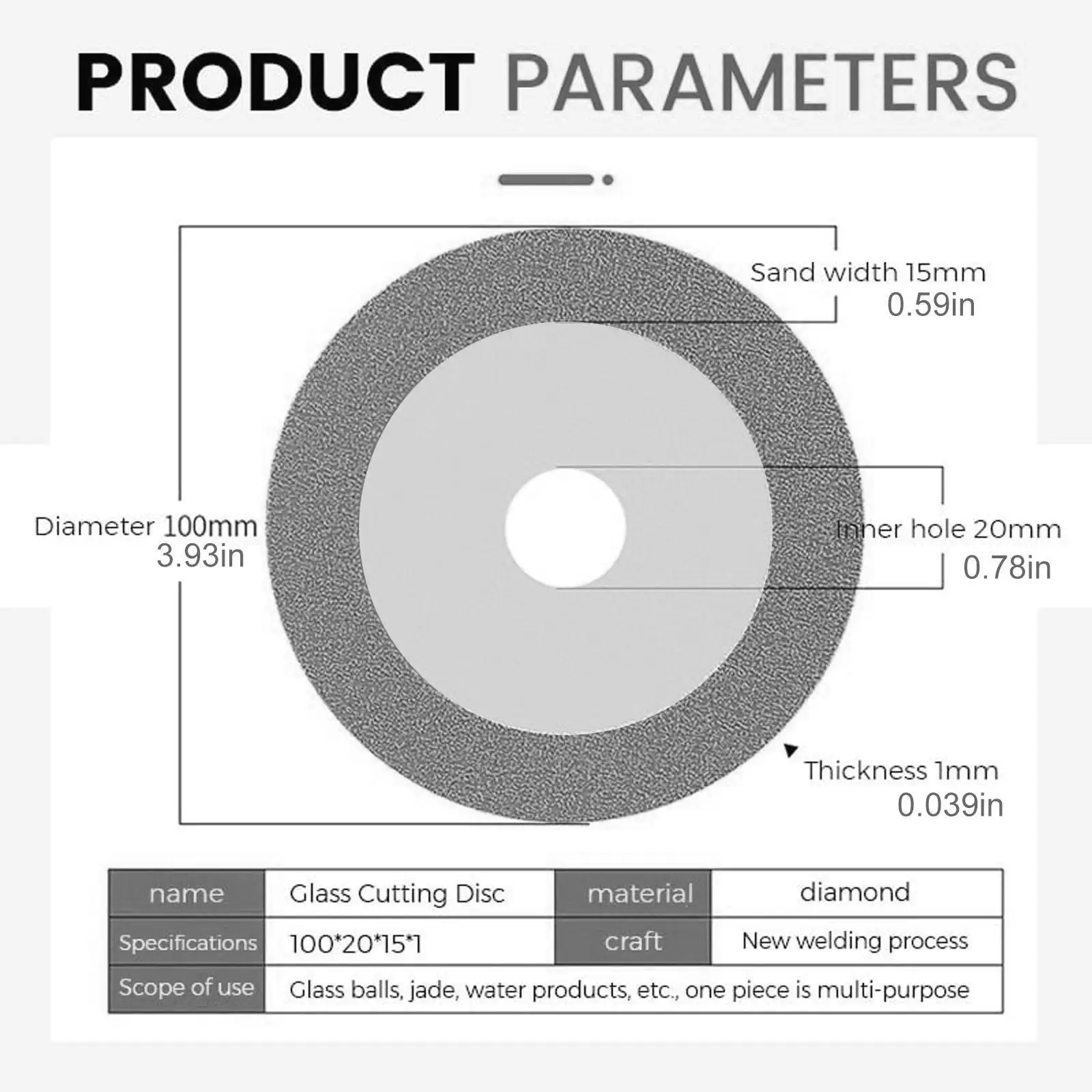 Sporting 1 pcs GlA Cutting Discs 4inch Ultra-Thin Diamond Saw Blade Wheel 100mm  - £18.44 GBP