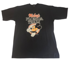 VTG 80&#39;s Mickey&#39;s Florida Team Walt Disney World Black Shirt Size Medium - £19.84 GBP