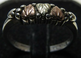 12K Black Hills Gold Sterling Silver 3mm Wedding Band Sz 6.75 Ring WW W Wheeler - $124.99