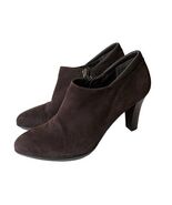 Aquatalia Brown Suede Ankle Boots 3" Heels Side Zip Size 7 - $50.00