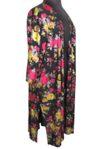 Torrid Shiny Floral Rose Print Kimono Long Duster Cardigan Plus Size 3X-4X - £27.32 GBP