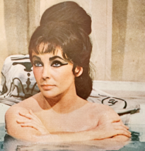 1963 Elizabeth Taylor As Cleopatra Movie Post Magazine Page Bath Scene D... - $17.99