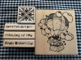 Balloon ride rubber stamp set #26 - £5.50 GBP