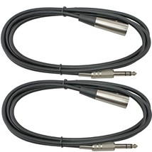 2Pack Lot 10 Foot Ft 1/4 Trs To 3Pin Xlr Male Audio Mic Microphone Cable Cord - £23.17 GBP