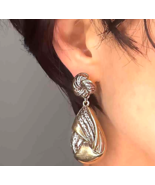 WOW! Silver Chunky Elegant 1980s Drop Earrings ! OFFeR! - $8,255.22 MXN