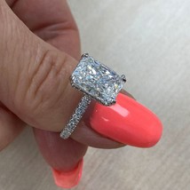 GIA 4.86 TCW E-VVS2 Lab Grown  Diamond  Engagement Ring 14k White Gold - £12,848.80 GBP