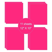 11 Sheet 12&quot;x10&quot; Pink HTV Paper Iron On Heat Transfer Vinyl for T-Shirts... - $11.99