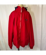 Lands&#39; End Windbreaker Full Zip Hooded Jacket Red/Navy Men’s Size XXL - $57.55 CAD