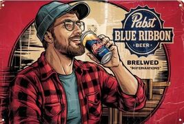 Pabst Blue Ribbon Beer Retro Vintage Sign 8x12 inches  Mancave Garage aa - $452.20 MXN