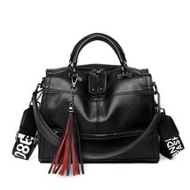 Retro Women Handbags Wide Shoulder Strap High Quality Leather Ladies Shoulder Ba - £40.24 GBP