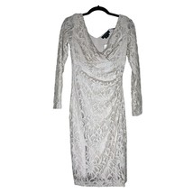 NWT Lauren Ralph Lauren Cream Natural Lace Sequin Surplice Dress Women&#39;s... - £48.11 GBP