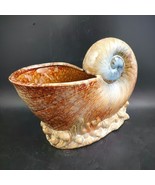 Nautilus Spiral Seashell Glazed Ceramic Planter / Vase / Trinket Dish OBO - $644.09 MXN