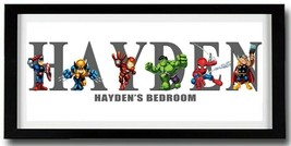 SUPER HERO SQUAD Personalised Name Print Art - Quality Frame Included - Marvel - £29.05 GBP